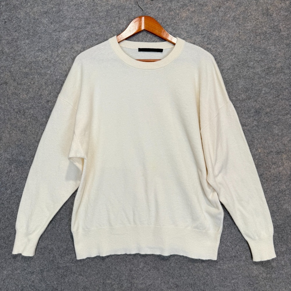 Jenni Kayne Cashmere Blend Oversized Tunic Sweater Womens XS Cream Knit Designer